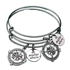 No matter where bangle, no matter where charm bracelet, expandable bangle, charm bangle, personalized bracelet, initial, monogram