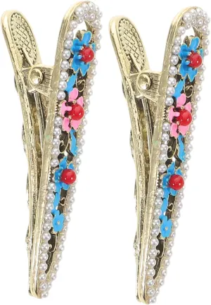 NOLITOY 2pcs Mini Vintage Flower Hair Clips for Women Elegant Chinese Hairpins Lightweight and Comfortable Hair Accessories for Daily Use Special Occasions