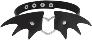Novelty Heart-Shaped Choker Necklace for Women Adjustable Hip Hop Costume Cosplay Halloween Collar Choker
