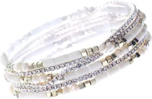 NTLX Multi Strand Beaded Stackable Stretch Bracelets for Women ?C Bohemian Boho Style Bracelets ?C Multi Color Layered Statement Bangles