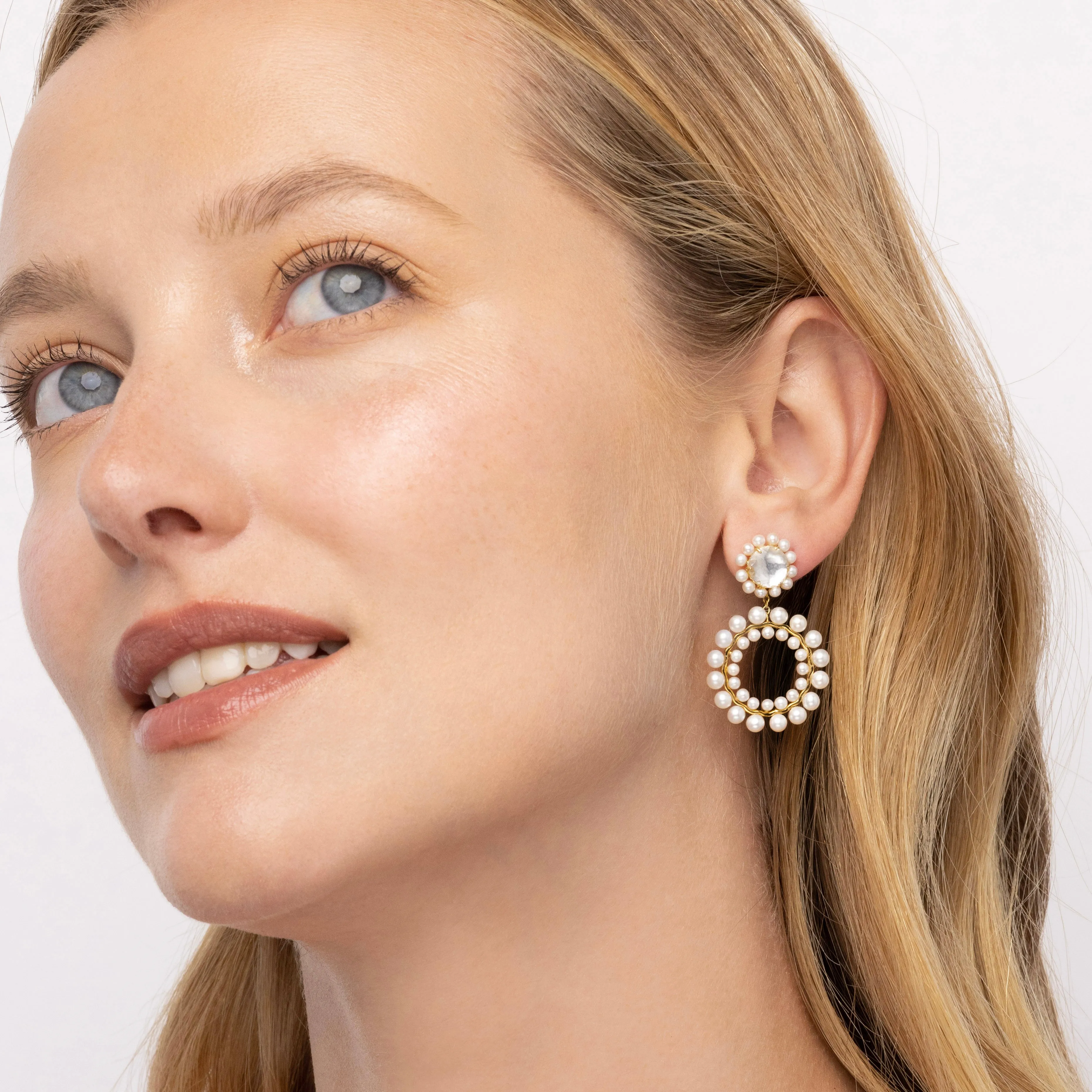 Olivia Double Boule Pearl Earrings (Black Rhodium Wash or 14k Gold)