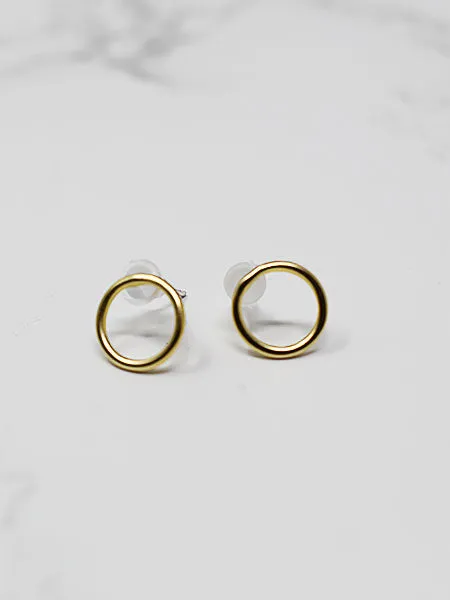 Open Circle Stud Earrings
