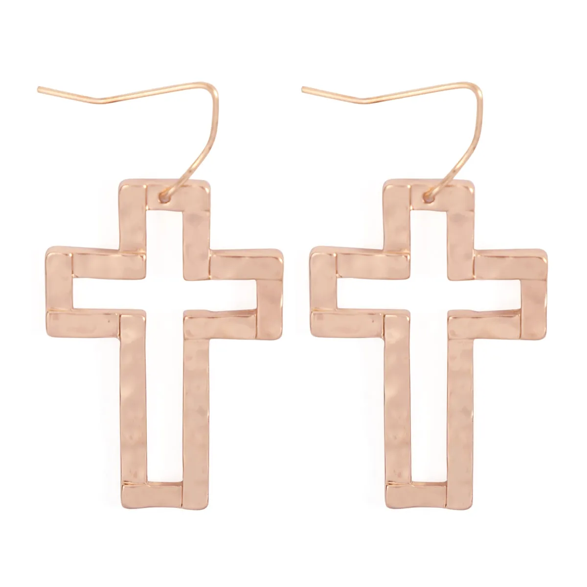 Open Metal Cross Earrings