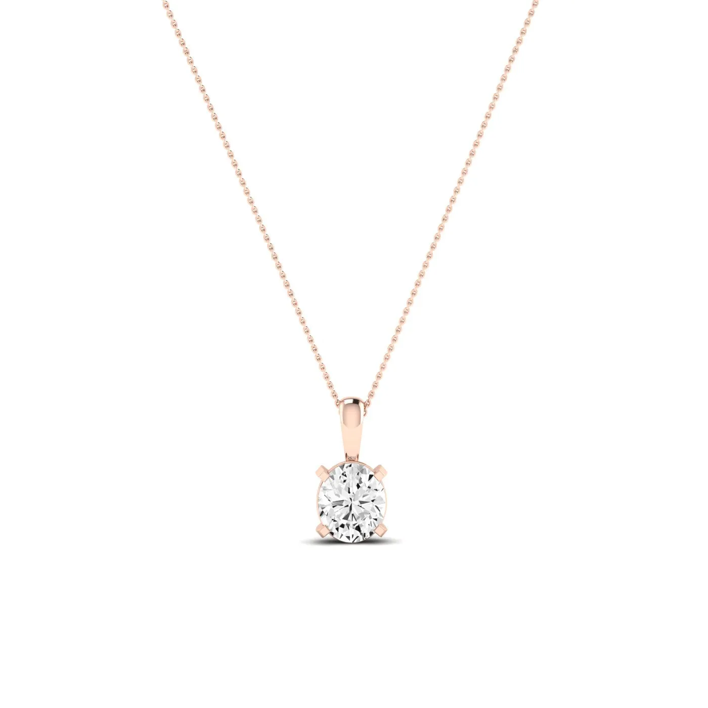 Orchid Oval Cut Moissanite Solitaire Necklace