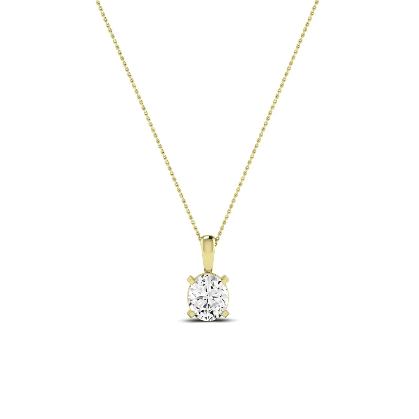 Orchid Oval Cut Moissanite Solitaire Necklace
