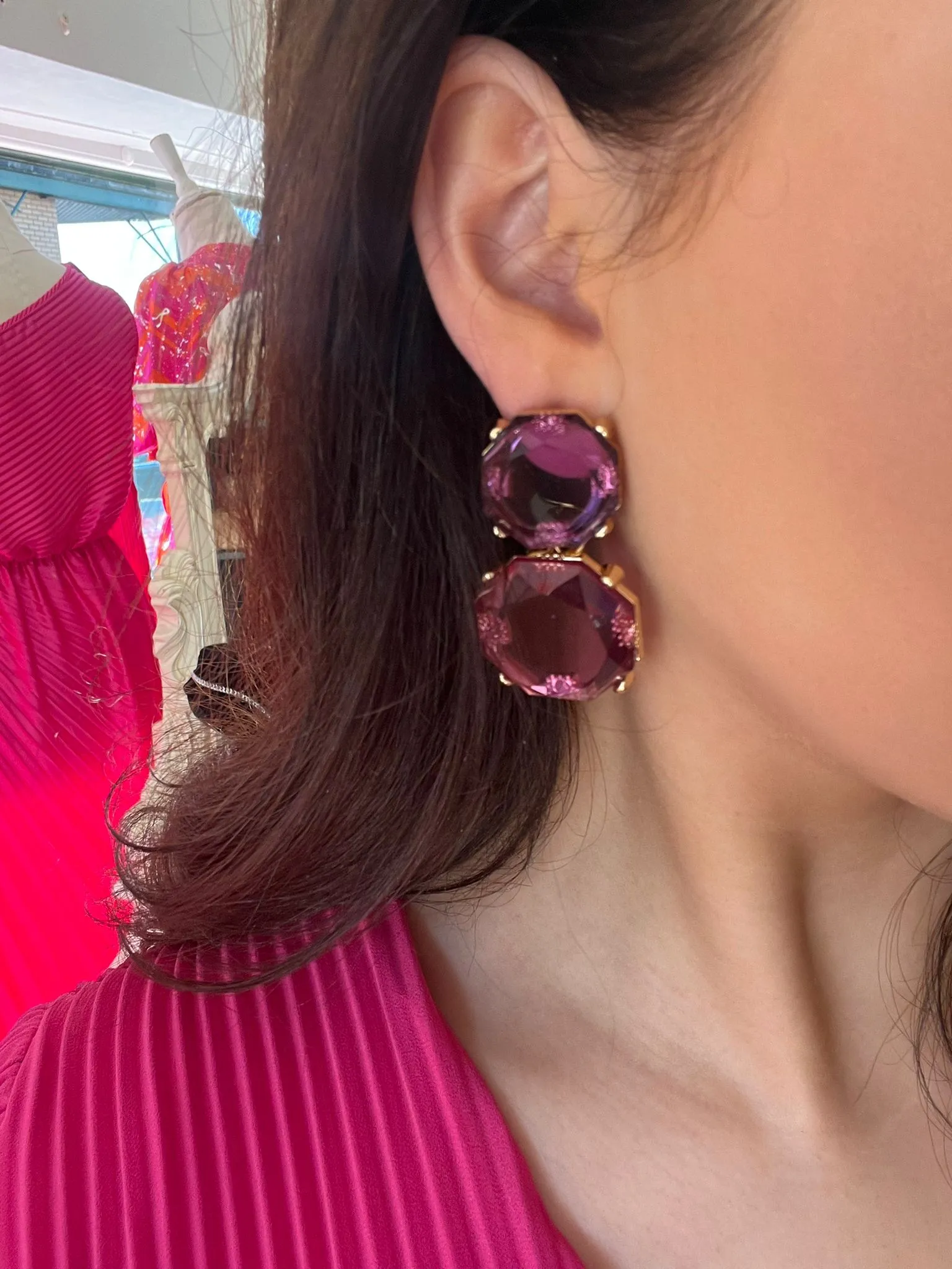 Out On The Town Purple Earrings