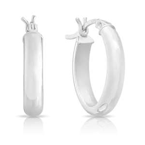 Oval Hoop earrings in Sterling Silver