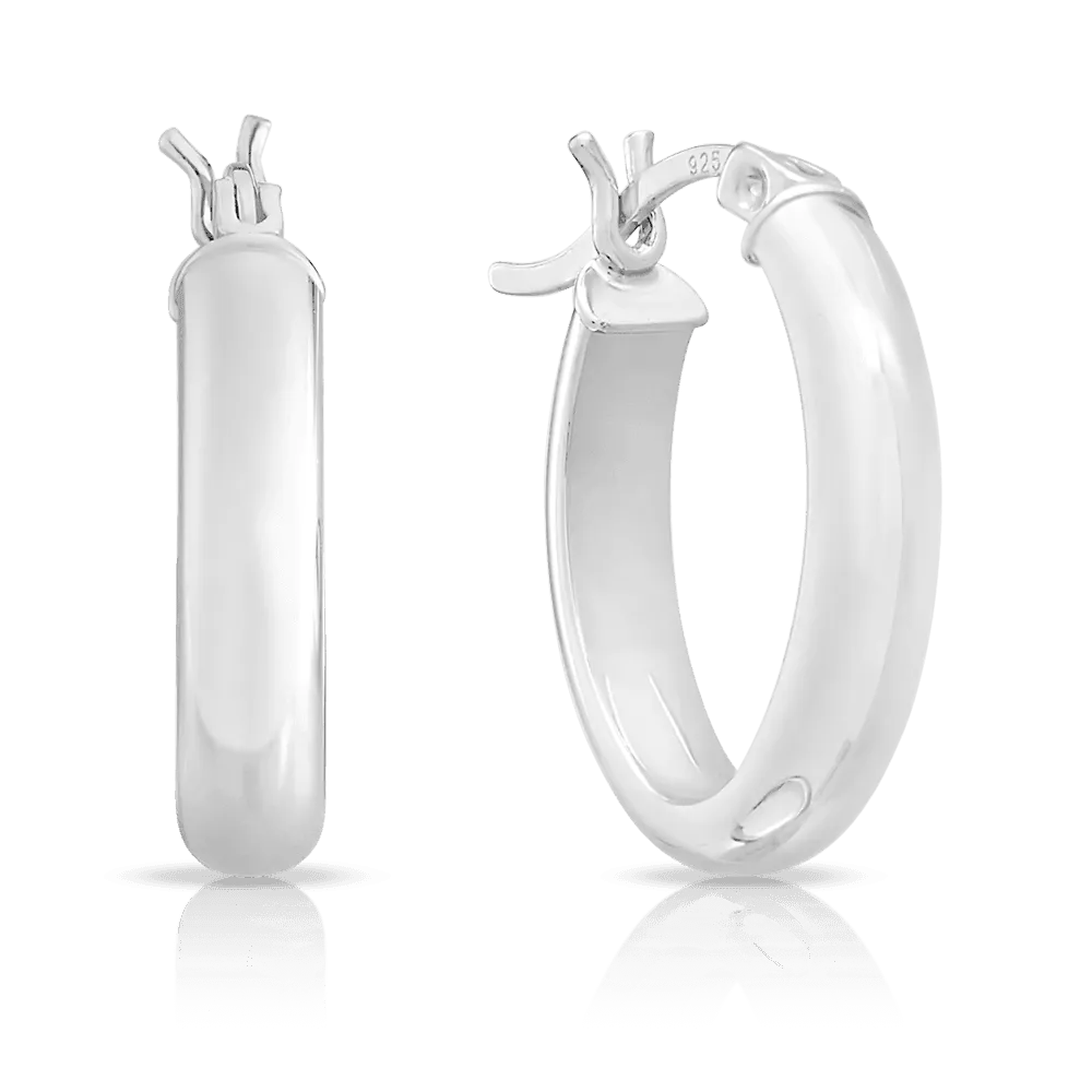 Oval Hoop earrings in Sterling Silver