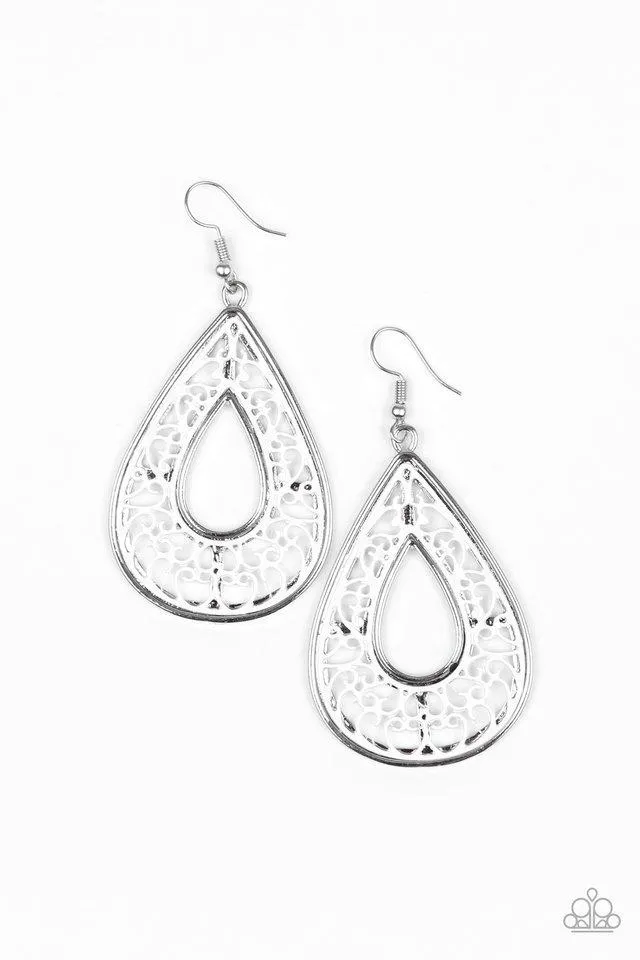 Paparazzi Earring ~ Drop Anchor - White