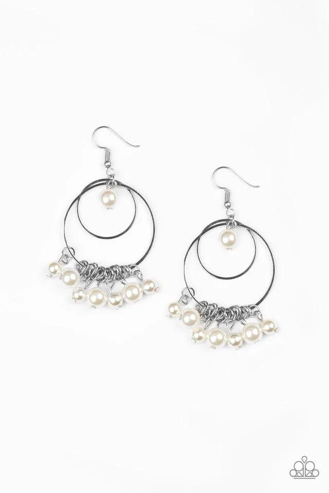 Paparazzi Earring ~ New York Attraction - White