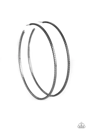Paparazzi Earring ~ Shimmer Maker - Black