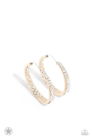 Paparazzi GLITZY By Association - Blockbuster Gold Earrings