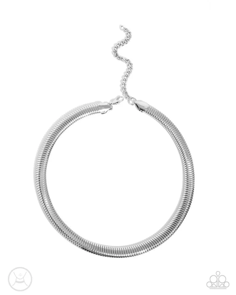 Paparazzi Necklace ~ Choker Of The Century - Silver