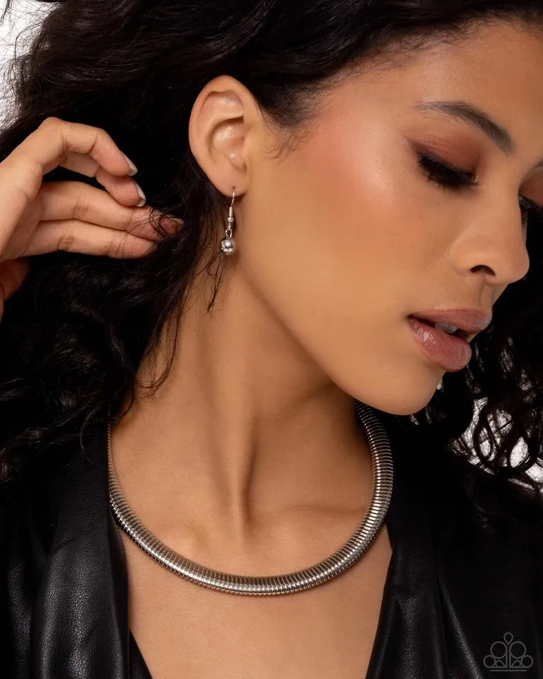 Paparazzi Necklace ~ Choker Of The Century - Silver