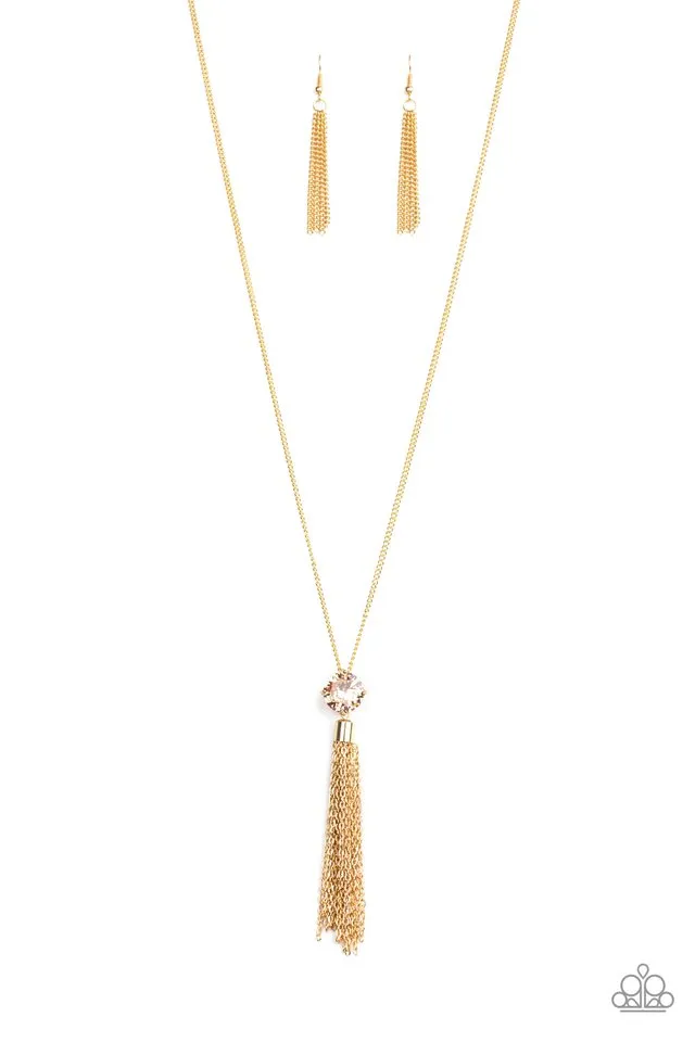Paparazzi Necklace ~ Five-Alarm FIREWORK - Gold
