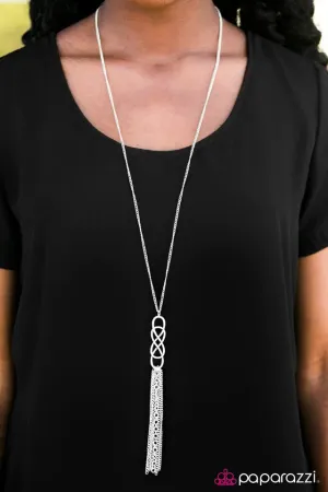 Paparazzi Necklace ~ Measured By Moments - Silver