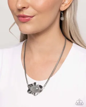 Paparazzi Sideways Shimmer-Silver Necklace