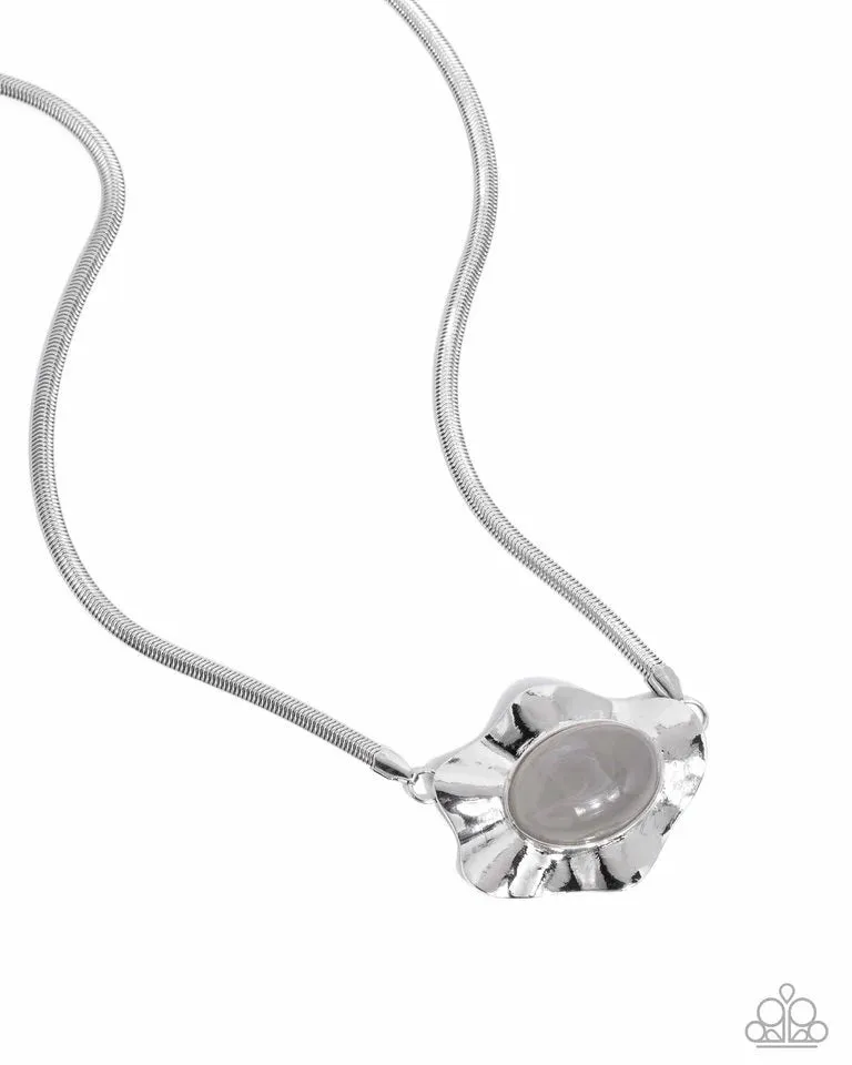 Paparazzi Sideways Shimmer-Silver Necklace