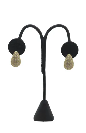 Pave Crys Puffy Earrings