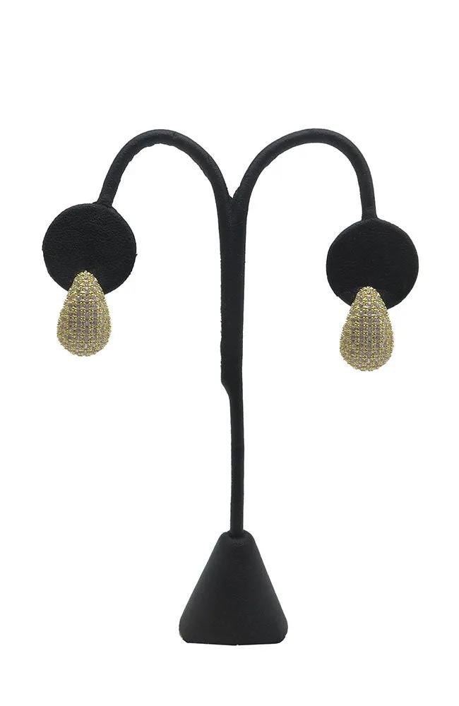 Pave Crys Puffy Earrings