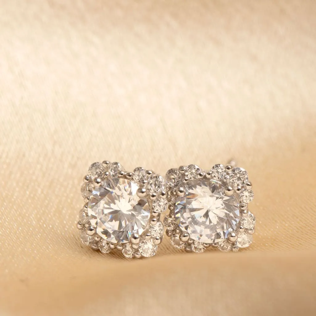 Peaked Halo Earrings | Sterling Silver