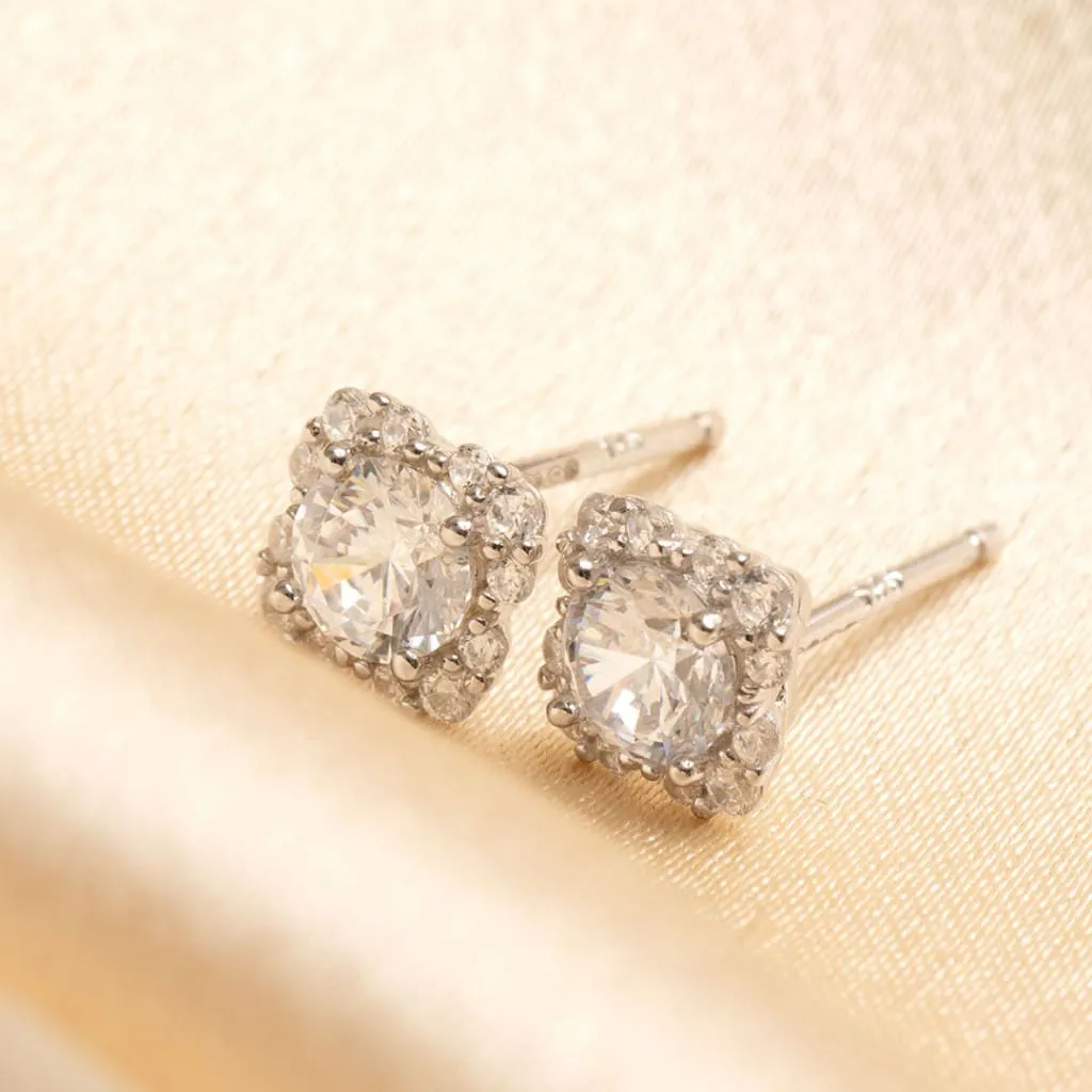 Peaked Halo Earrings | Sterling Silver