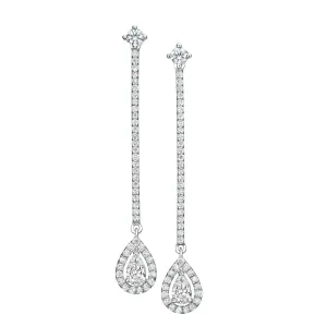 Pearfection Collection - 1.15 ct Drop Earrings of Diamonds in 18K White Gold