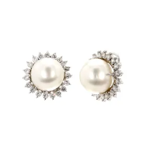 Pearl and Diamond Earrings