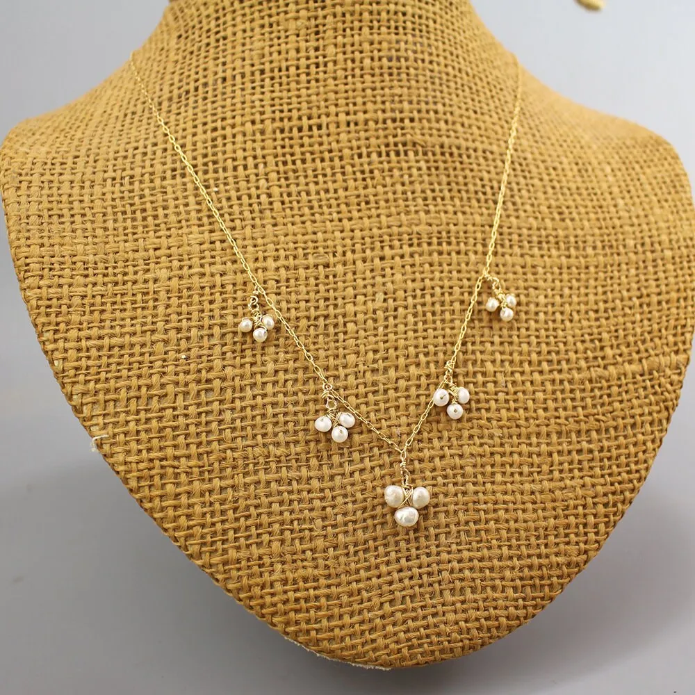 Pearl Cluster Necklace