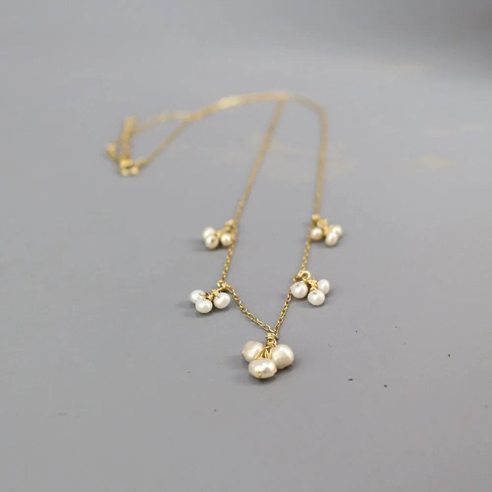 Pearl Cluster Necklace