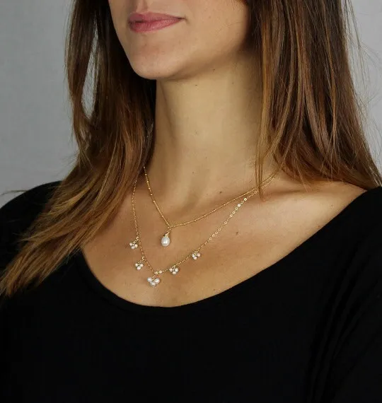 Pearl Cluster Necklace