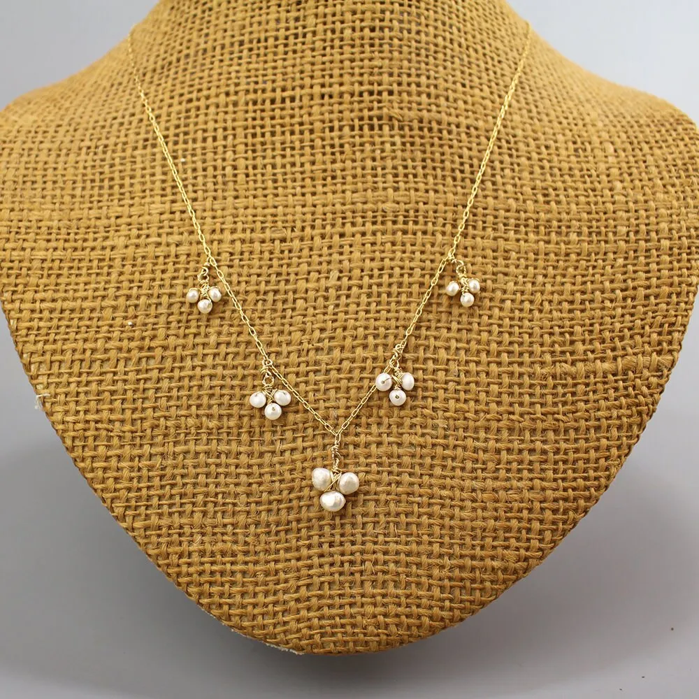 Pearl Cluster Necklace