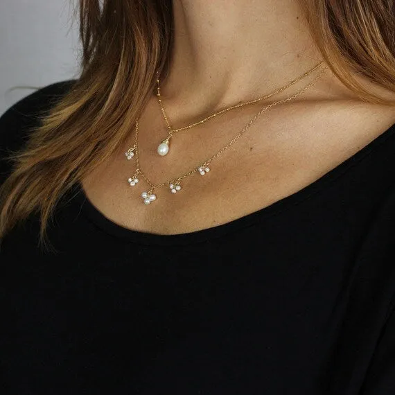 Pearl Cluster Necklace