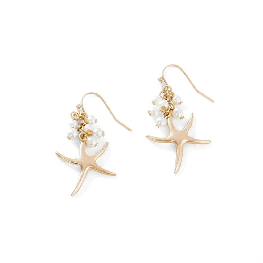 Pearl Dangle with Starfish Earrings