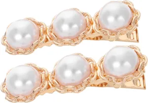 Pearl Hair Barrette Clips Cute Decorative Side Clips for Women Versatile Hair Accessories for Weddings Parties Everyday Use Durable Material