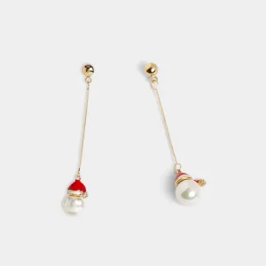Pearl Santa Dangle Earring