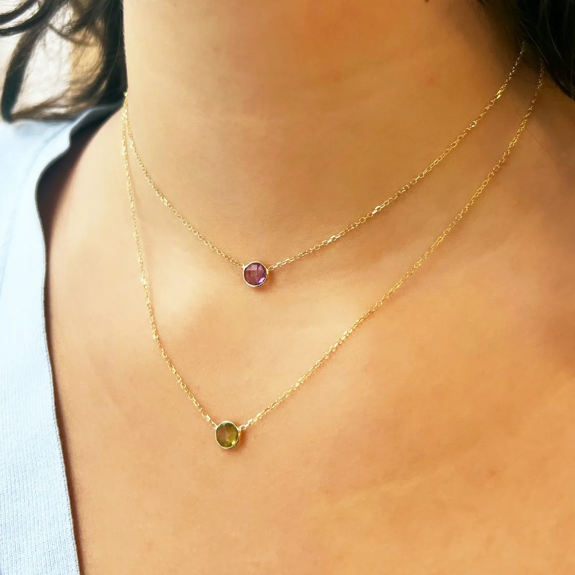 Peridot Single Bezel Necklace