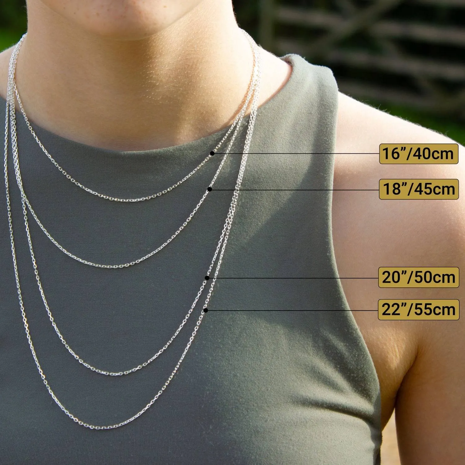 Personalised Three Ring Gold Necklace