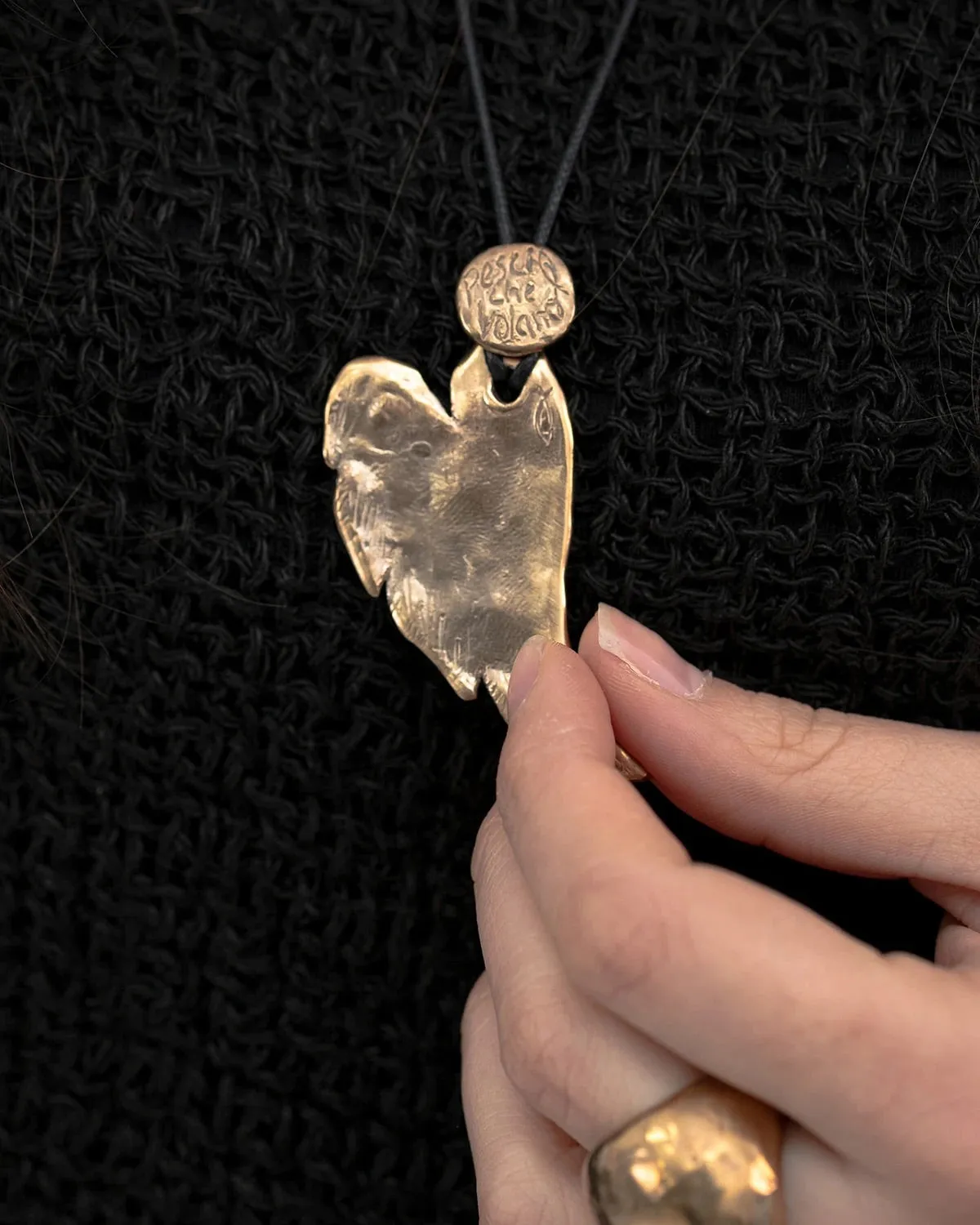 Pesci Che Volano Batticuore Bronze Necklace