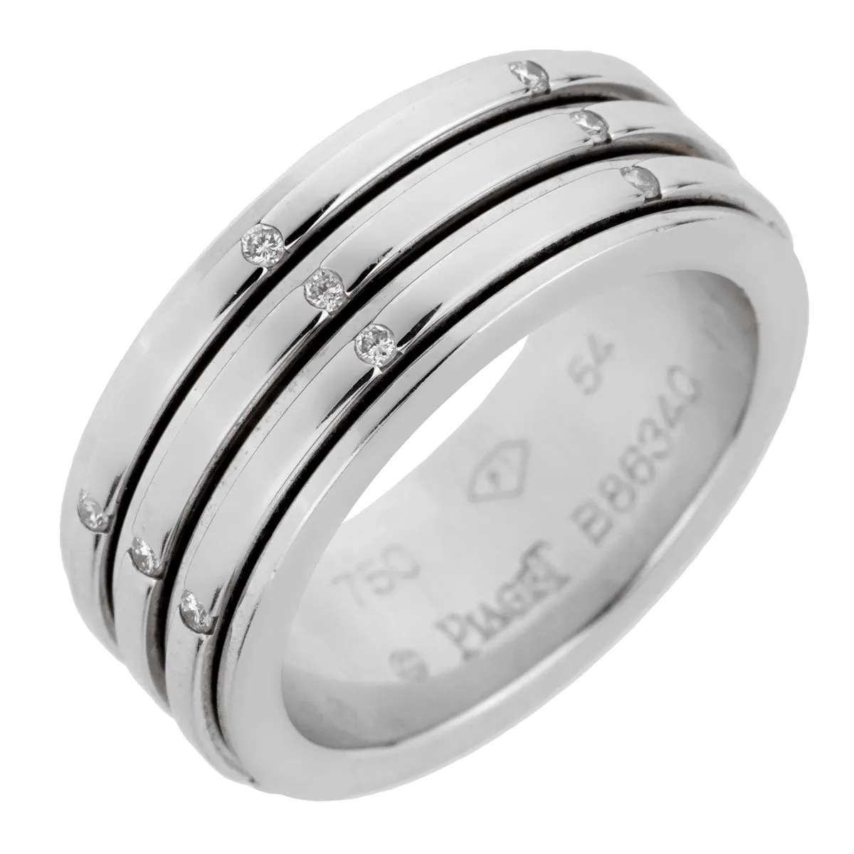 Piaget Possession White Gold Diamond Spinning Band Sz 6 1/2