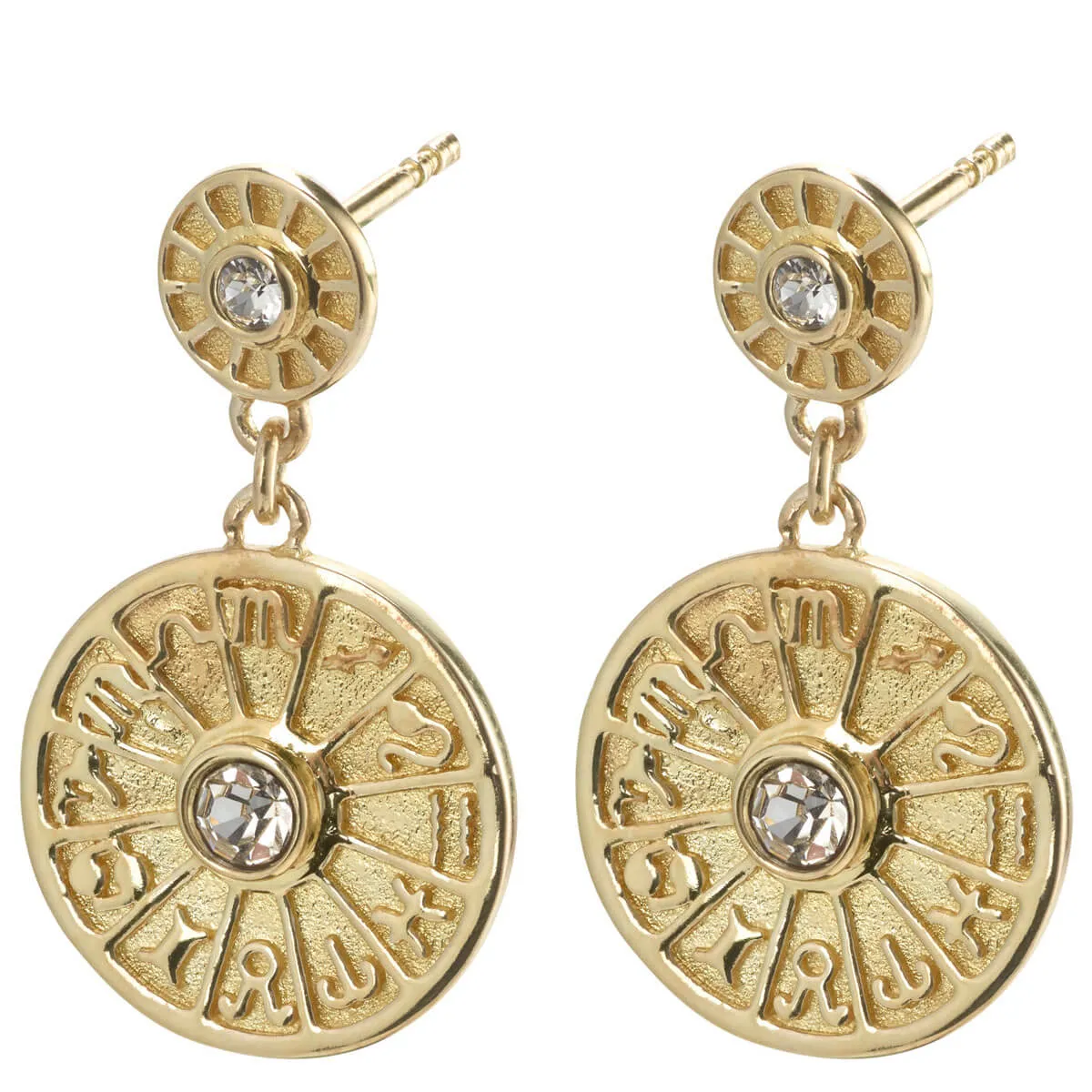 Pilgrim Fia Gold Zodiac Drop Earrings