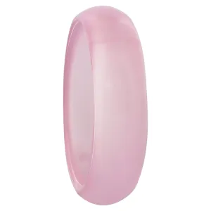 Pink Agate Gemstone Ring – 6mm Natural Stone Band for Men and Women – Unisex Polished Pink Agate Jewelry for Everyday Wear or Gift