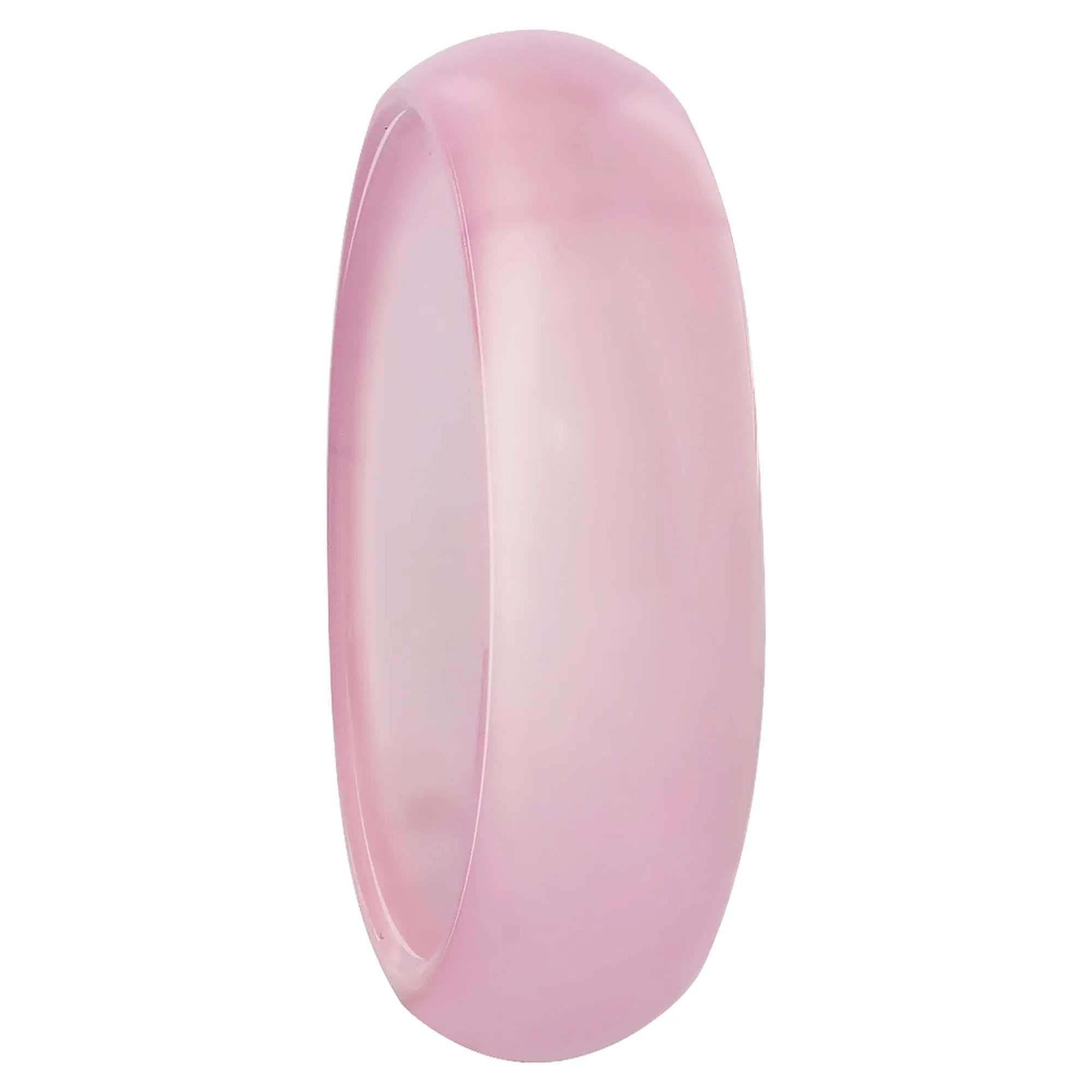 Pink Agate Gemstone Ring – 6mm Natural Stone Band for Men and Women – Unisex Polished Pink Agate Jewelry for Everyday Wear or Gift