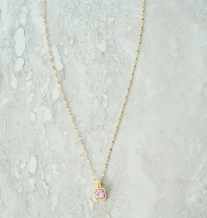 Pink diamond of gold necklace