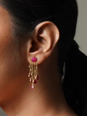 Pink Petal Drop Earrings