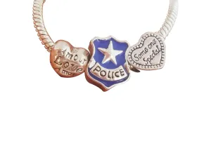 Police badge Charm, Bead, fits for all Charm Bracelets