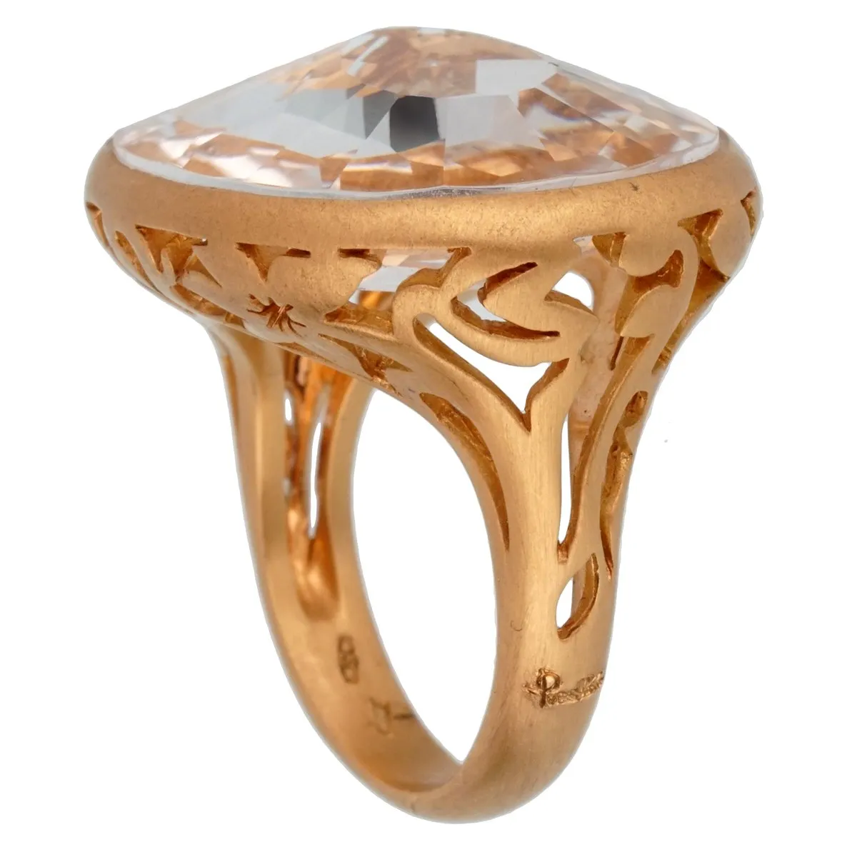 Pomellato  10 Carat Quartz Cocktail Rose Gold Ring Sz 5.75