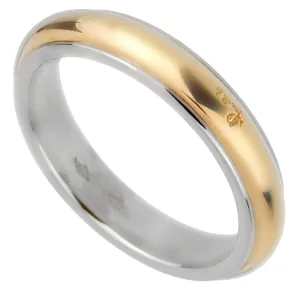 Pomellato 18 Karat White Yellow Band Ring  Sz 6 3/4