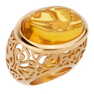 Pomellato  19.94 Carat Amber Rose Gold Cocktail Ring Sz 5 3/4