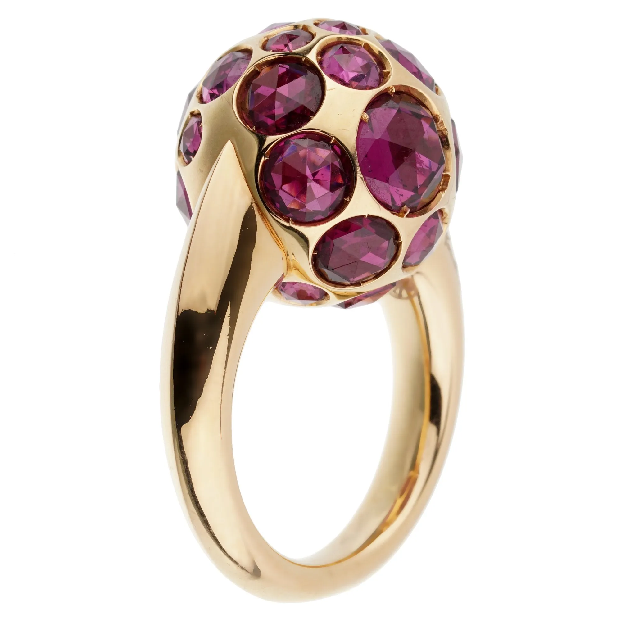 Pomellato 8ct Rhodolite Cocktail Rose Gold Ring Sz 7